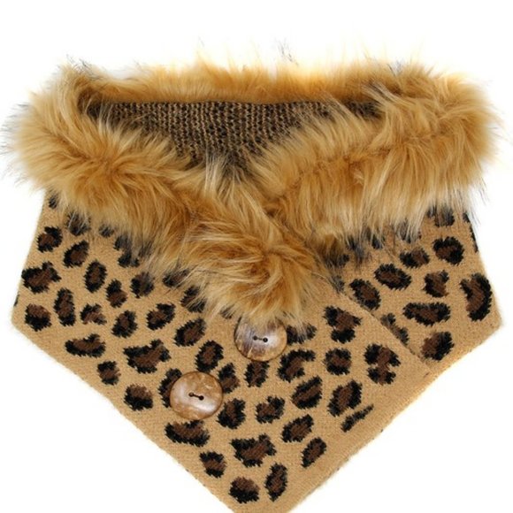 Leopard Faux Fur Scarf - Picture 3 of 6